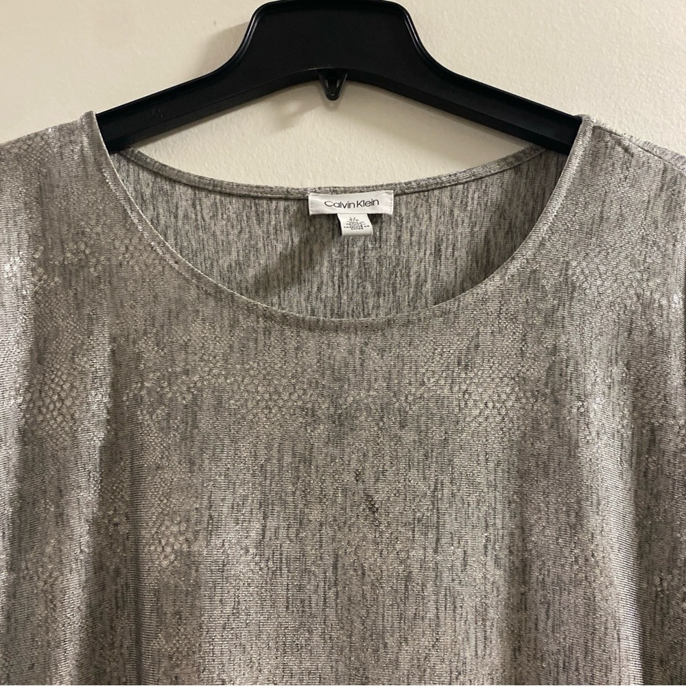 Calvin Klein Silver Short Sleeve Top‎ - Picture 7 of 7